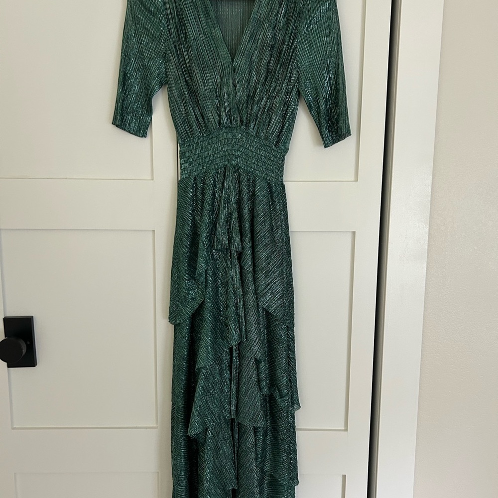 Maje Rianna Dark Green Maxi Dress